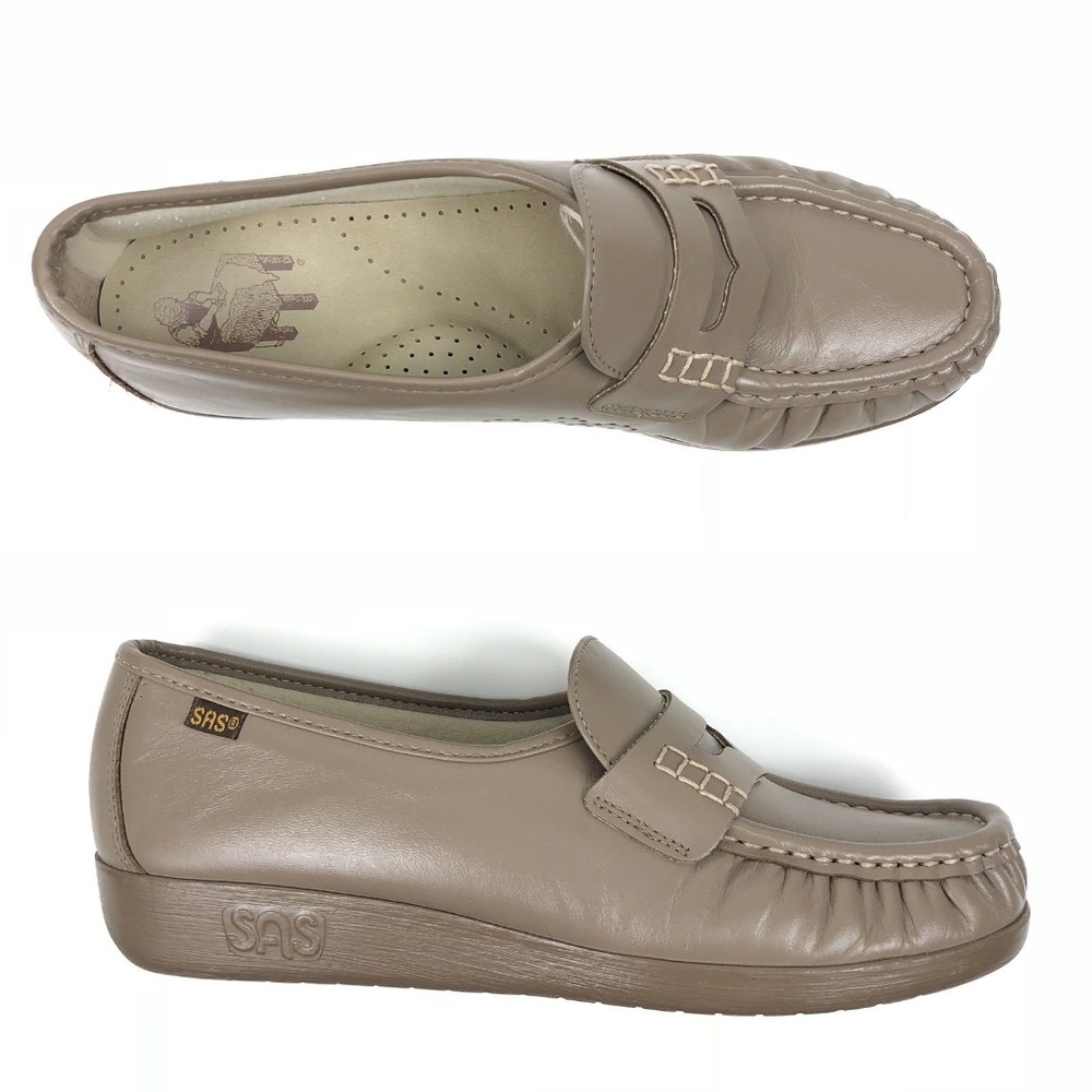 SAS Handcrafted Classic Mocha Leather Wedge Womens